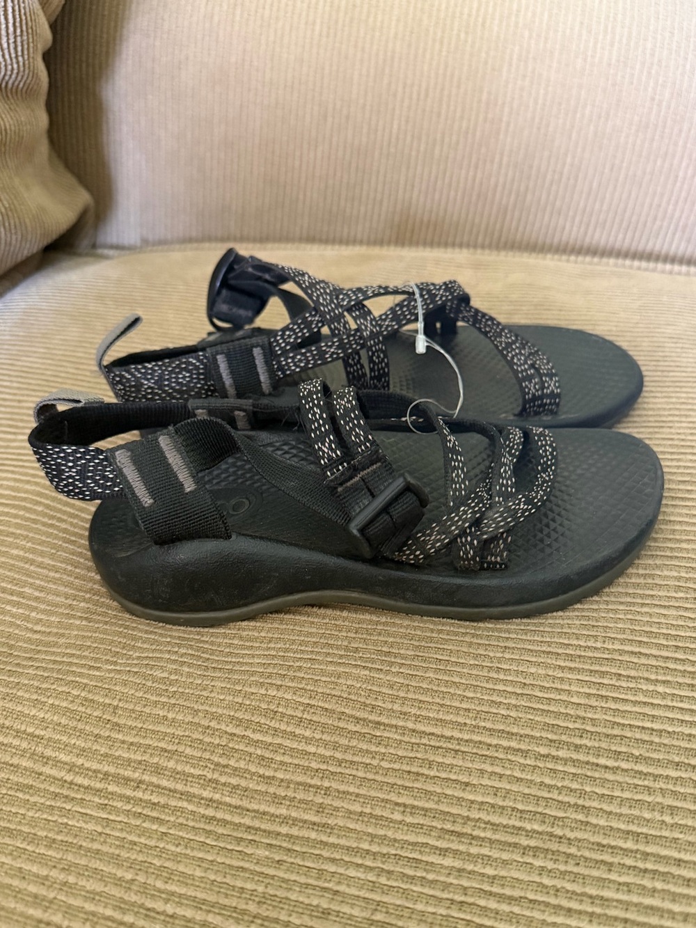 Chaco sandals - size 2 - black with white pattern